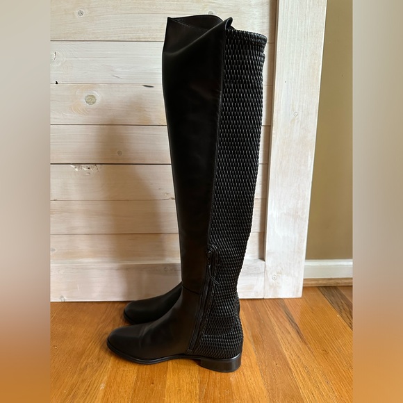 Stuart Weitzman size 8.5 ALLGOOD Black Nappa Over the Knee Boots, EUC-worn once - Picture 9 of 11